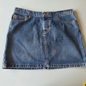 Roxy Y2K vintage Jean Denim Mini Skirt Womens Size 9 Blue‎ Wash Five Pocket